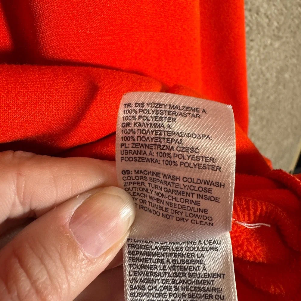 The North Face Hoodie Mens XL Orange Camo Box Logo Pullover Sweatshirt Casual